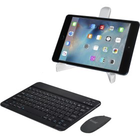 Resim Microcase iPad 9.7 Inch 2017 Bluetooth Klavye (Tr Sticker) + Bluetooth Mouse + Tablet Standı AL2765 