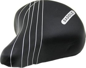 Resim BÜYÜK - GENİŞ=20.5X24CM BİSİKLET SELE KOLTUK YAYLI OTURAK=SİYAH ZEMİN--BEYAZ ÇİZGİ DESENLİ (4401) 