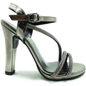 Resim Çarıkçım Taşlı Topuklu Kadın Ayakkabısı Platin-Ayna 114 232 001 