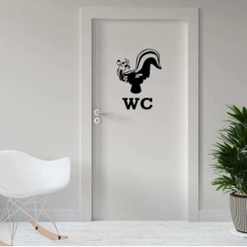 Resim cnpromosyon Kokarcalı Wc Silüeti Kapı Dekoratif Duvar Sticker, Çıkartma 