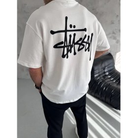 Resim Nemere Bisiklet Yaka Baskılı Oversize T-Shirt - Beyaz 