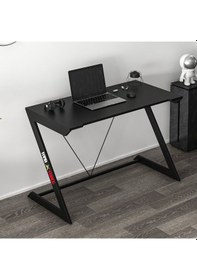 Resim Zoned Metal Ayaklı Gaming Oyuncu Masası - Siyah 