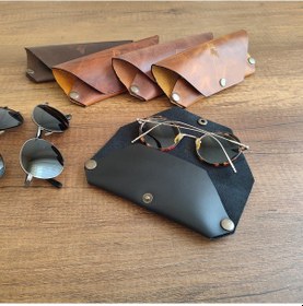 Resim Sumerian Leather Craft Deri Gözlük Kılıfı Siyah 