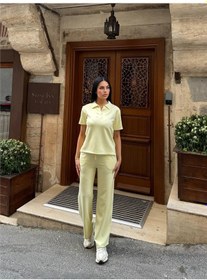 Resim WeShaya Sarı Polyester Elastan Polo Yaka Takım Sarı 