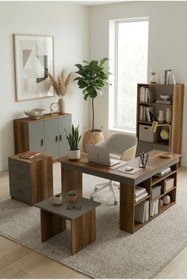 Resim Robin Home Boston Ofis Çalışma Masası Ofis Büro Takımı Masa Sehpa Keson Kitaplık Dolap 