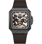 Resim Slazenger Sl.09.2500.1.07 Otomatik Silikon Kahverengi 40 Mm Erkek Kol Saati Siyah 