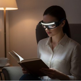 Resim Nzb Şarjlı Çok Fonksiyonlu LED Işıklı Lambalı Gözlük 4 Modlu USB Kamp Bisiklet Gece Çalışma Gözlüğü 