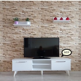 Resim Mobilya Sepeti ( Ms 70 ) Mdf Tv Ünitesi Dolabı,Raflı,Beyaz 