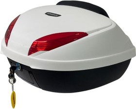 Resim WHEELIE XT66-W 52 Litre Motosiklet Arka Çanta Beyaz Su Geçirmez ABS Top Case Bagaj Üniversal 