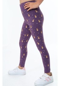 Resim Toontoy Kids Toontoy Kız Çocuk Tavşan Baskılı Tayt Mor 