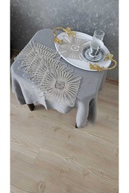 Resim ZESA HOME 6 Lı Kahve Yanı Şık Sunum Peçeteleri Tül Güpürlü 