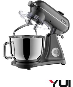 Resim Yui M122 Plus Easy Chef Dc Motor Stand Mikser Çift Başlıklı Hoparlör Özellikli Parlak Koyu Gri 