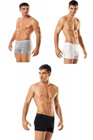 Resim Iç Giyim Pamuklu Likralı Erkek Boxer Paçalı Don 3 lü Paket 