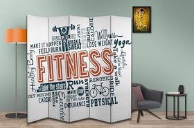 Resim Fitness Temalı Özel Tasarım Paravan Room Divider 180 x 200 cm 