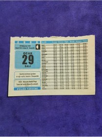 Resim 29 Ocak 2008 Takvim Yaprağı - Nostaljik Koleksiyonluk Takvim Yaprağı A 
