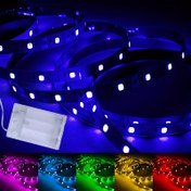 Resim 1pc 2835 Çok Renkli LED Esnek Şerit Işık, Pille Çalışır (Fiş Yok), Toggle Kontrol, Uzay Temalı, Sevgililer Günü Dekorasyonları İçin Uygundur, 100-500CM/39.3-196.8inç 
