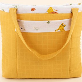 Resim Bebek Bakım Çantası - Hardal Muslin - Aslan 