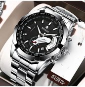 Resim Siyah Moda Otomatik Hareket İzle Erkek Takvimi Su Geçirmez Aydınlık Mekanik Olmayan İzle Büyük Kadran 