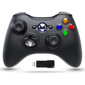 Resim Siyah-gamepad Xbox 360 İçin Kablosuz Denetleyici Xbox 360 Konsolu İçin 2.4g Kablosuz Joystick Xbox360 Pc Oyun Denetleyicisi Joypad 