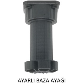 Resim Ayarlanabilir Plastik Baza Ayağı 10-15 Cm, Siyah, Çok Amaçlı Dolap Ayağı 1 Adet Siyah 