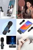 Resim Utelips Type-c Uyumlu Kablosuz Yaka Mikrofonu Mandallı Pratik Akıllı Öğretmen Kayıt Youtube Video Çekim Ses 