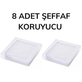 Resim RELATOS 8 Adet Silikon Şeffaf Koltuk Mobilya Masa Beyaz Eşya Yazıcı Koruyucu Kaydırmaz Yıkanır Pedler 
