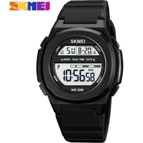 Resim Hanyang Siyah 3 Skmeı Japonya Dijital Hareketi LED Işık Erkek Spor Saatler 5bar Su Geçirmez Chrono Ikili Zaman Kol Saati Erkek Saat Reloj Hombre (Yurt Dışından) 