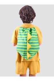 Resim Denokids Erkek Çocuk Plaj Çantası Su Geçirmez Sırt Çantası Timsah Desenli 
