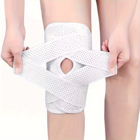 Resim 1 adet Menics ayarlanabilir dizlik, yan stabilizatörü ile %100 polyester orta esnek kumaş, yan stabilizatörlü ayarlanabilir diz destesi 