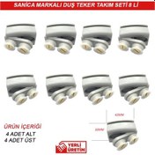 Resim Sanica Markalı Duşakabin Teker Rulman Mekanizması 8 Li Set Takımı Gri 