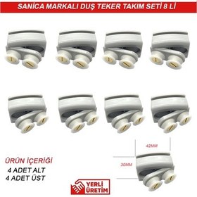 Resim Sanica Markalı Duşakabin Teker Rulman Mekanizması 8 Li Set Takımı 