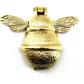 Resim Eco Lounge Antika Tarz Dekoratif Pirinç Arı Kapı Tokmağı, Taktak - KÜÇÜK,123X150MM, Sarı 