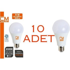 Resim 9w E27 Duy 6500k Led Ampul 10'lu Paket 