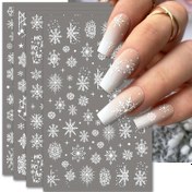 Resim 4 adet Noel Tırnak Sanatı Stickerları - Kar Tanesi & Kış Romantizmi Tasarımları, 3D Kendinden Yapışkanlı Çıkartmalar, Bayanlar için Kokuşuz Plastik Süslemeler, Parlak Bitiş, Tek Kullanımlık, Karikatür Temalı, Tırnak Sanatı Malzemeleri | Kış Temalı Dekor | Parlak Bitişli Stickerlar, Noel Tırnak Sanatı Stickerları 