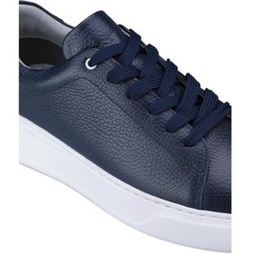 Resim Hatemoğlu Erkek Lacivert Deri Esnek Taban Bağcıklı Casual Ayakkabı Sneaker Lacivert 