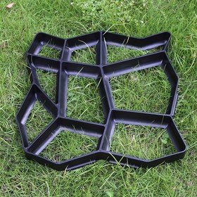 Resim Yeniden kullanılabilir Walk Stone Maker, 34.98x34.98 cm Plastik Beton Kalıpları, DIY Adım Taşı Paver, Çim Patio Bahçe için Şarj Edilmeyen Asfalt Paving Çimento Kalıbı 
