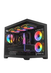 Resim Terranova Kumandalı 6 Rgb Fanlı Nova Siyah Midi Tower Cam Panel Gaming Oyuncu Bilgisayar Kasası 