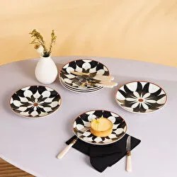 Resim Silvia 6 Parça Porselen Pasta Seti 19 Cm 