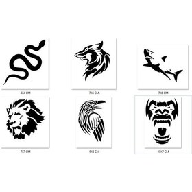 Resim Airbrush Tattoo Yılan Katal Geçici Dövme Şablonu Seti Sadece Desen 