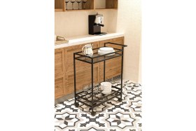 Resim Dekopratik Vortex Metal Füme Temperli Cam Tekerlekli Çok Amaçlı Servis Arabası Minimalist 