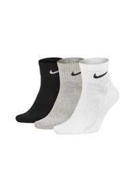 Resim Nike Everyday Cotton Cushioned Erkek Beyaz Siyah Gri 3lü Çorap Siyah - Beyaz - Gri 