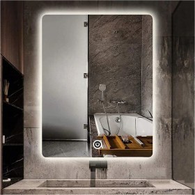 Resim Dnr-Mirror75x105 Cm Dokunmatik Beyaz Ledli Dikdörtgen Banyo Aynası 