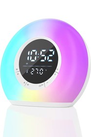 Resim POWER Saat Alarm Usb Aux Müzik Çalar Radyo Gece Lambası Taşınabilir Space Bluetooth Hoparlör 