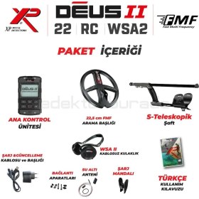 Resim Dedektör Burada DEUS 2 22,5CM FMF BAŞLIK,ANA KONTROL ÜNİTESİ,WSA2 KULAKLIK 