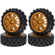Resim Xiyyadms Bjm352 4 Parça Sarı Kauçuk Lastik Seti, 72 45 26 Mm, 1/10 Rc Araçlar İçin Tamiya Xv-01, Tt-01, Tt-02, Ptg-2 Uyumlu 