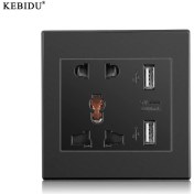Resim Xiaxiaoer Kebidu Çıkış Paneli Dc 5V 2.1A Çift USB Bağlantı Noktası Ac 100-250V 10A Duvar Prizi (Yurt Dışından) 