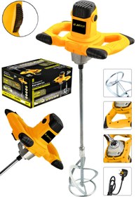 Resim JetVolt Profesyonel 1800W Devir Ayarlı Elektrikli Alçı Boya Ve Harç Karıştırıcı Mikser - Sarı 