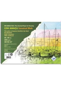 Resim Çok Amaçlı Sanatsal Blok Fon Kartonlu 35X50 Cm 200 Gr 20+10 Yp 
