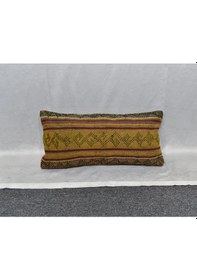 Resim Zehra Abla Halı Yeni El Dokuma Dekoratif Lumbar Kilim Kırlent Yastık Kılıfı 6597 Çok Renkli 