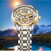 Resim Lumaworld Intergolden White Lıge İş Tarzı Kuvars Saat Dünya Saati Düşmeye Dayanıklı Erkek Kol Saati Altın 